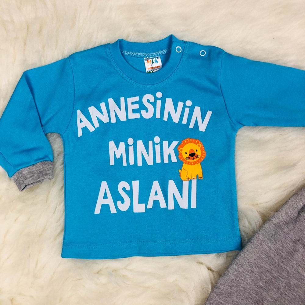 Annesinin Minik Aslanı Erkek Bebek Takım