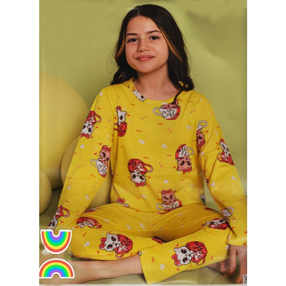 Kız Çocuk Penye Pijama Takım M00680