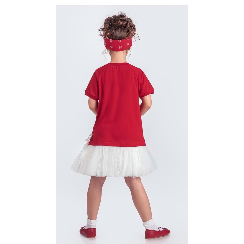 Tütü Etekli Yazlık Penye Kız Çocuk Spor Elbise M00703