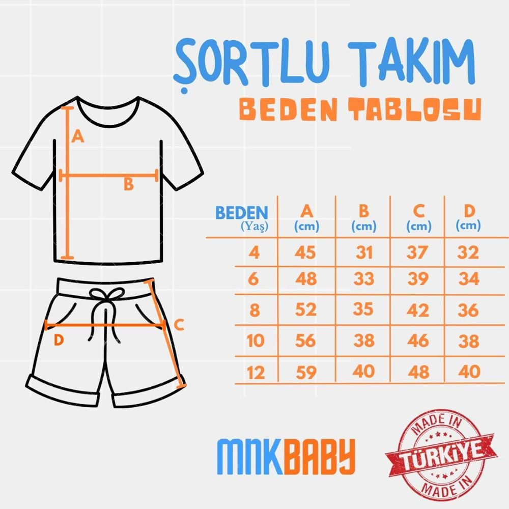 Baskılı Erkek Çocuk Tişört Şortlu Takım M00715