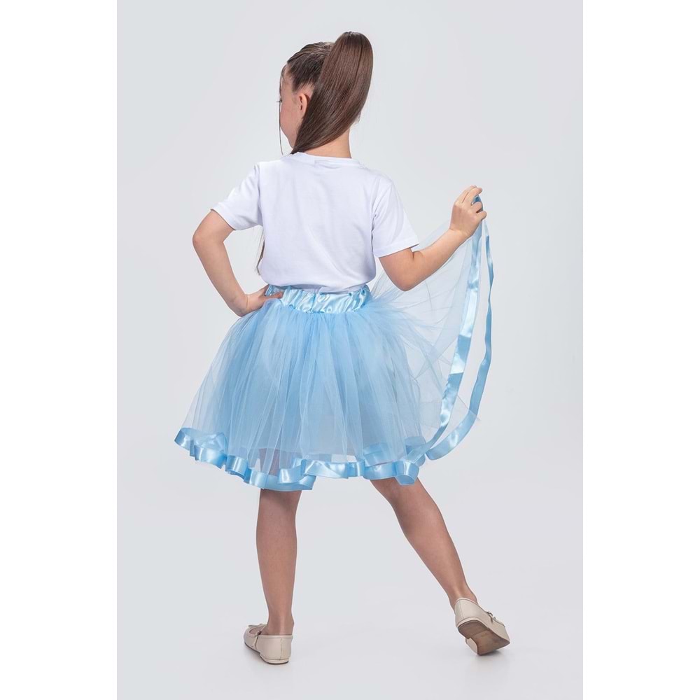 Saten Şeritli Tütü Kız Çocuk Etek M00728