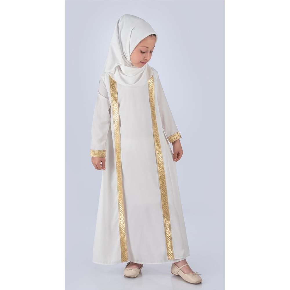 Medine İpek Kumaş Eşarplı Tesettür Namaz Elbise M00742