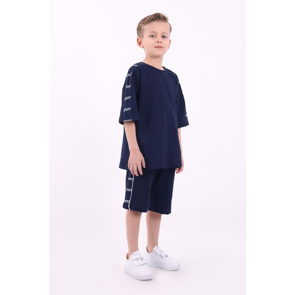 Erkek Çocuk Oversize Sport Baskılı Şortlu Takım M00749