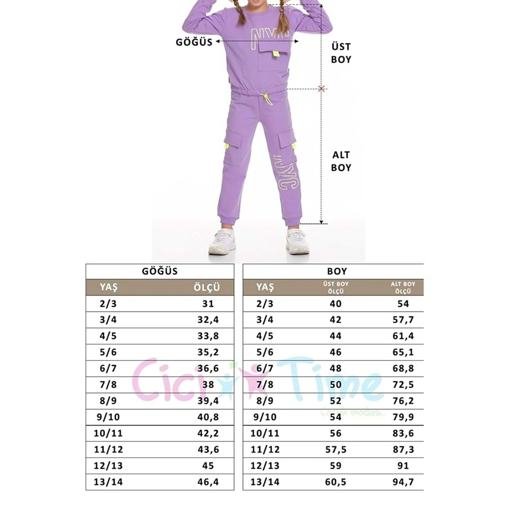 Kız Çocuk Fantastic Baskılı Eşofman Takımı Mnk0518