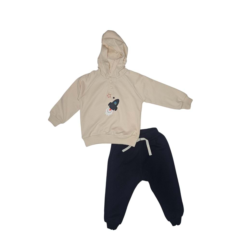Baskılı İkiiplik Erkek Bebek Pijama Takım MNK0605