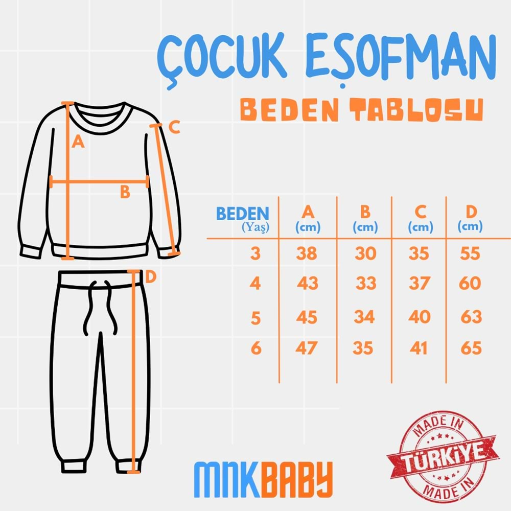 Ceylan Motif Kız Çocuk Eşofman MNK0621