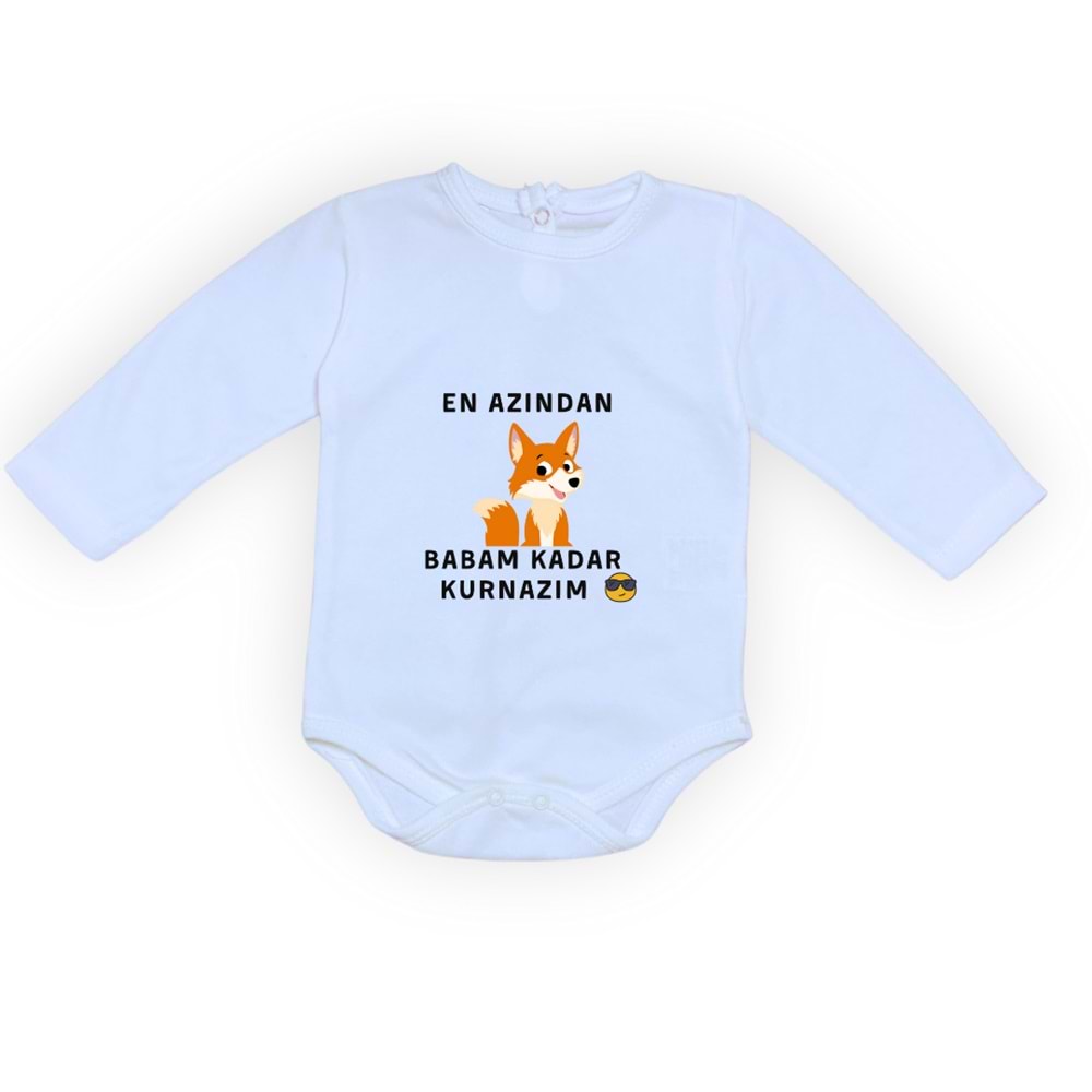 En Azından Babam Kadar Kurnazım Bebek Çıtçıtlı Body MNK0628