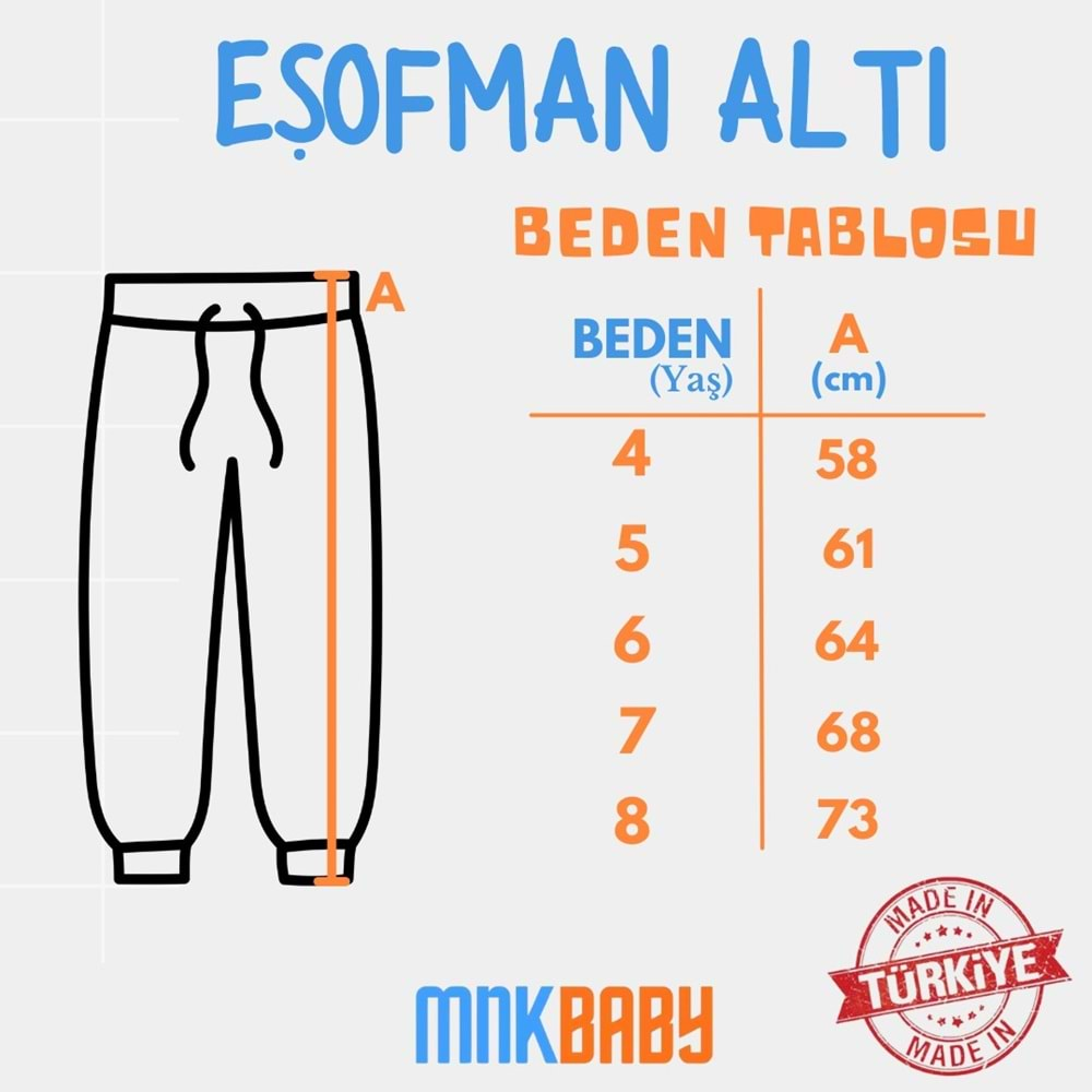 Mnk Pamuklu 2'li Set Eşofman Altı - Şardonlu, 3 İplik - MNK0629