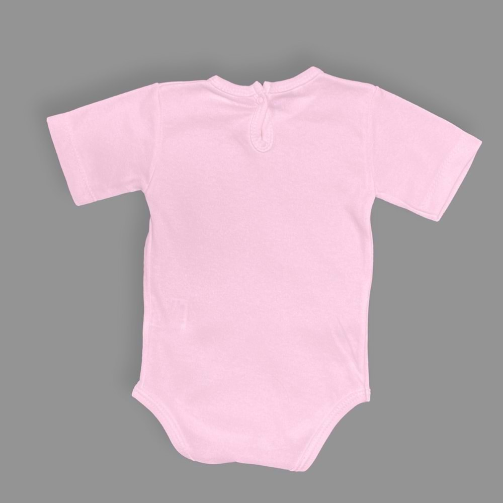 Baskılı Kahve Seven Kediler Bebek Çıtçıtlı Body - MNK0659-KOYU PEMBE-6 AY