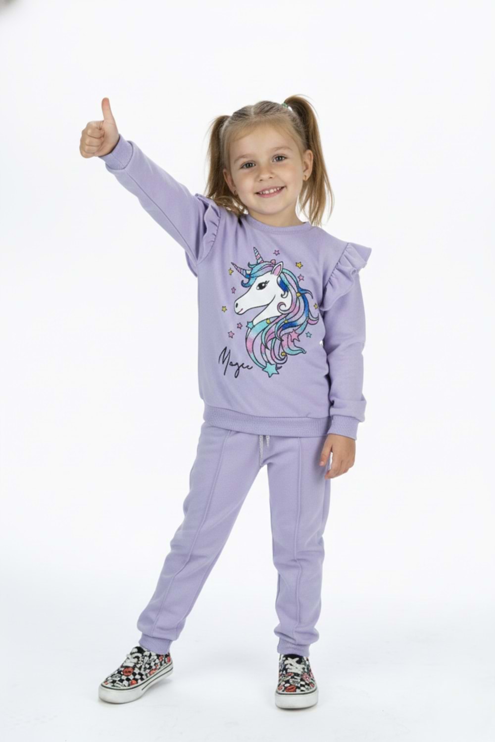 Kız Çocuk Boynuzlu At Eşofman Takımı