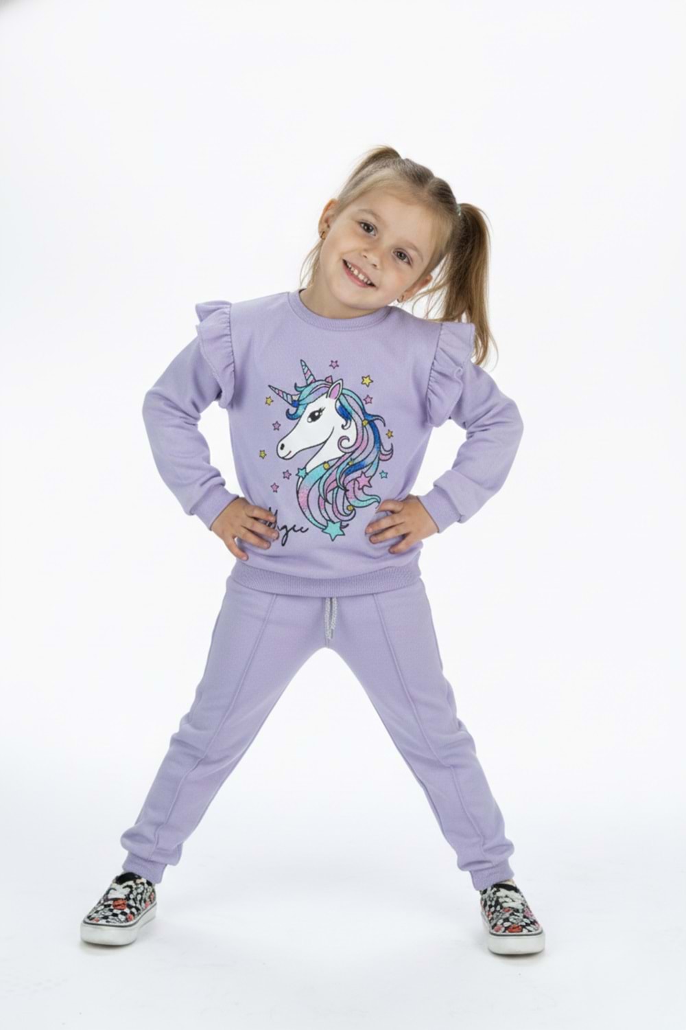 Kız Çocuk Boynuzlu At Eşofman Takımı