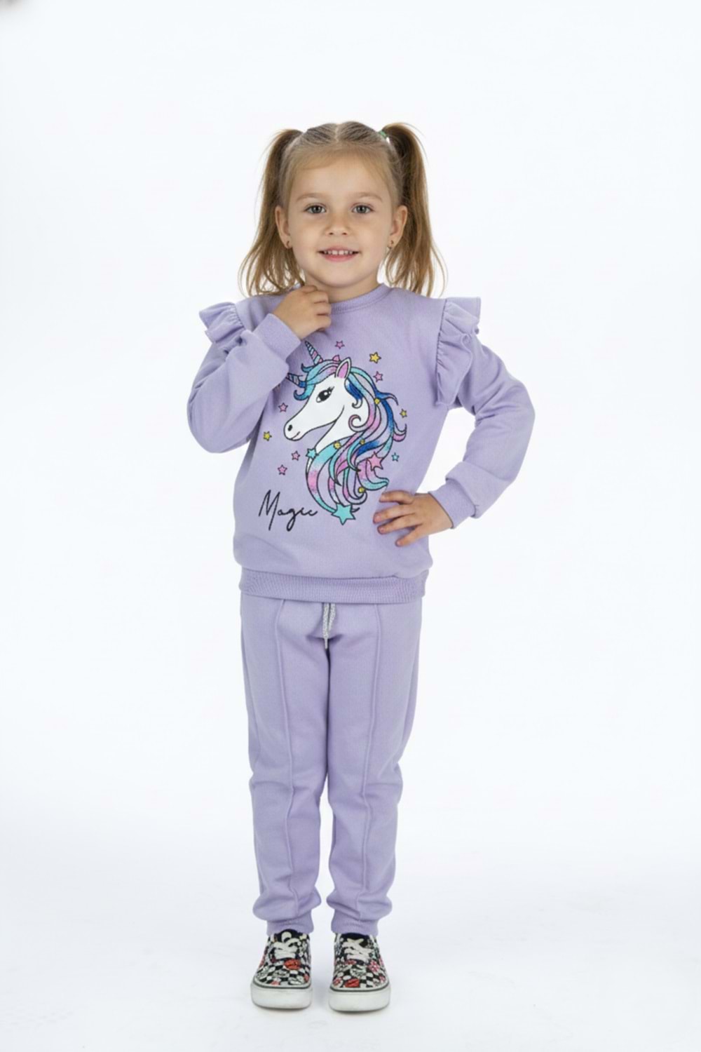 Kız Çocuk Boynuzlu At Eşofman Takımı