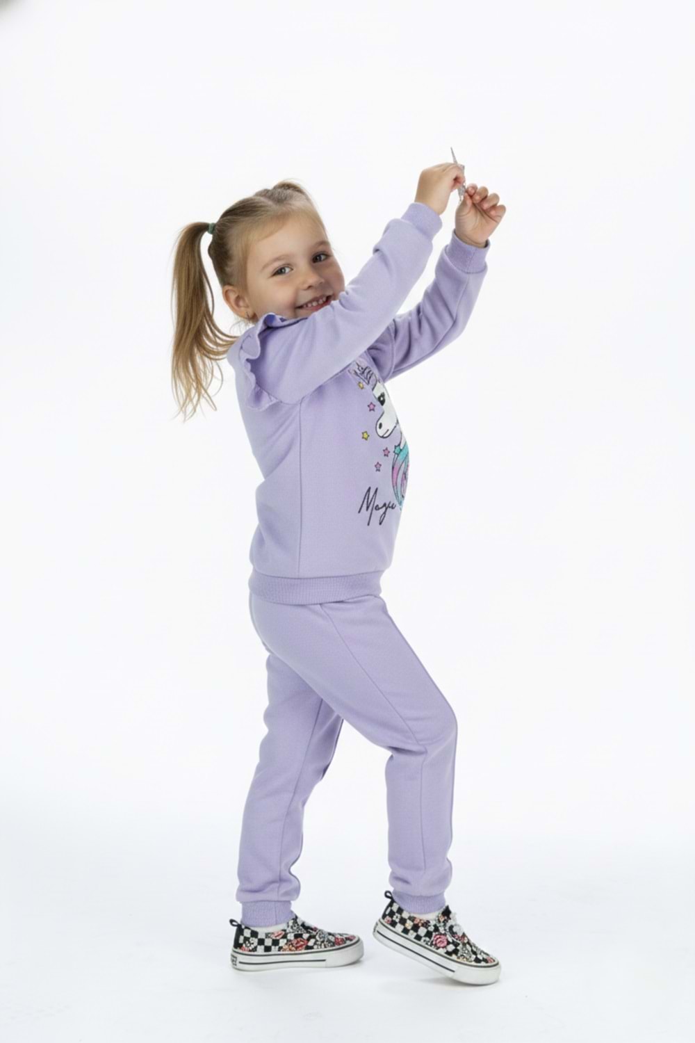 Kız Çocuk Boynuzlu At Eşofman Takımı