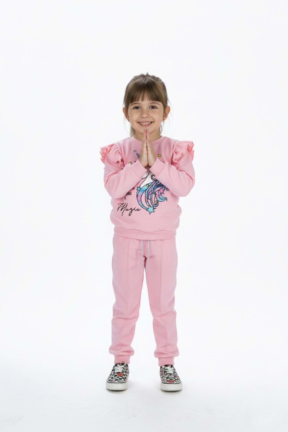 Kız Çocuk Boynuzlu At Eşofman Takımı