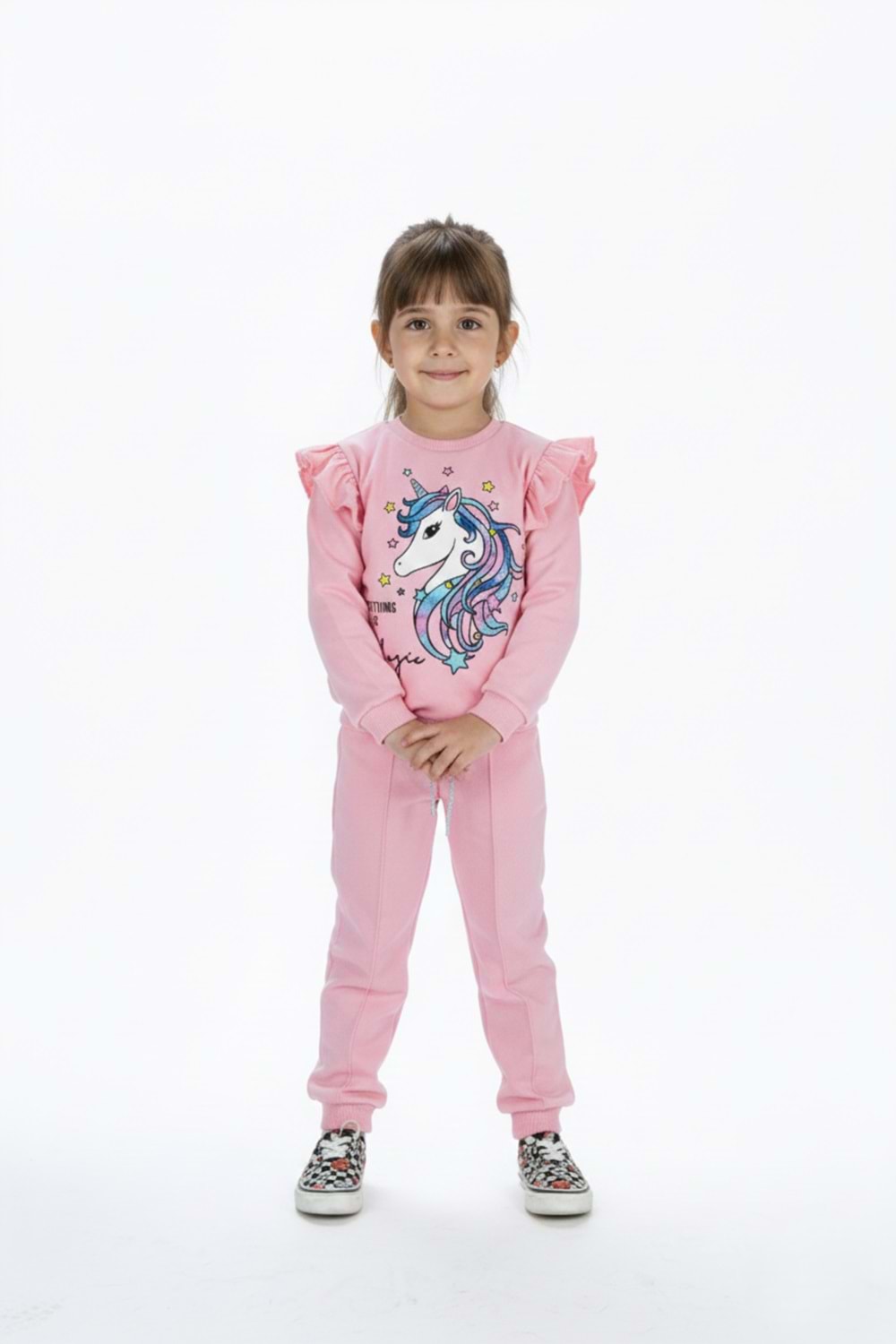 Kız Çocuk Boynuzlu At Eşofman Takımı