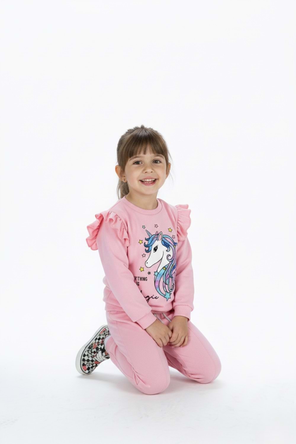 Kız Çocuk Boynuzlu At Eşofman Takımı