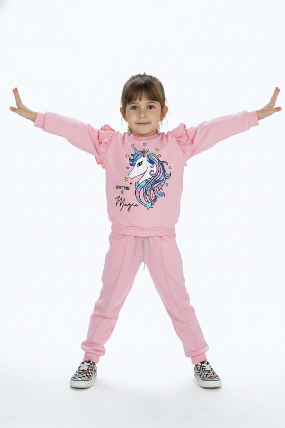 Kız Çocuk Boynuzlu At Eşofman Takımı