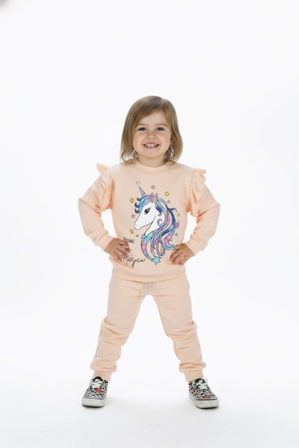 Kız Çocuk Boynuzlu At Eşofman Takımı