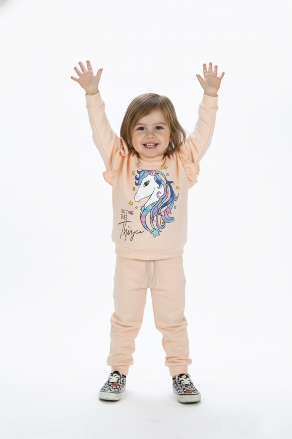 Kız Çocuk Boynuzlu At Eşofman Takımı