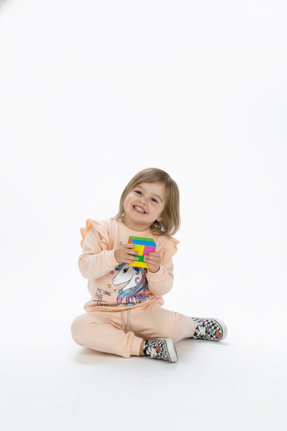 Kız Çocuk Boynuzlu At Eşofman Takımı