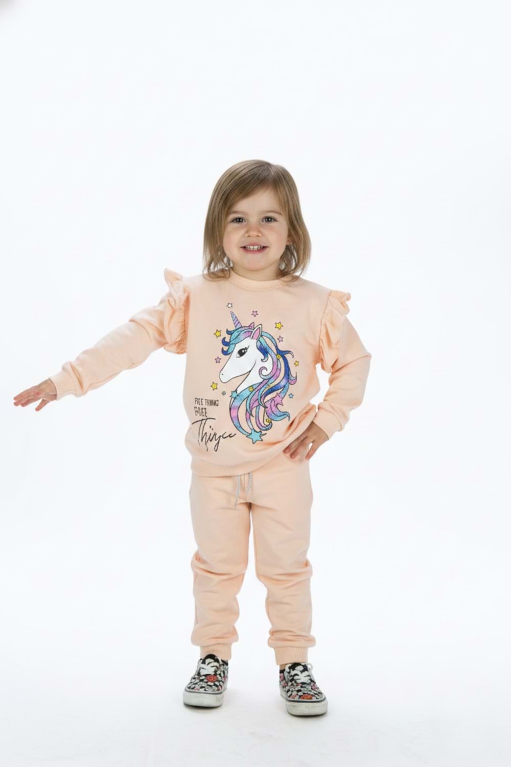 Kız Çocuk Boynuzlu At Eşofman Takımı