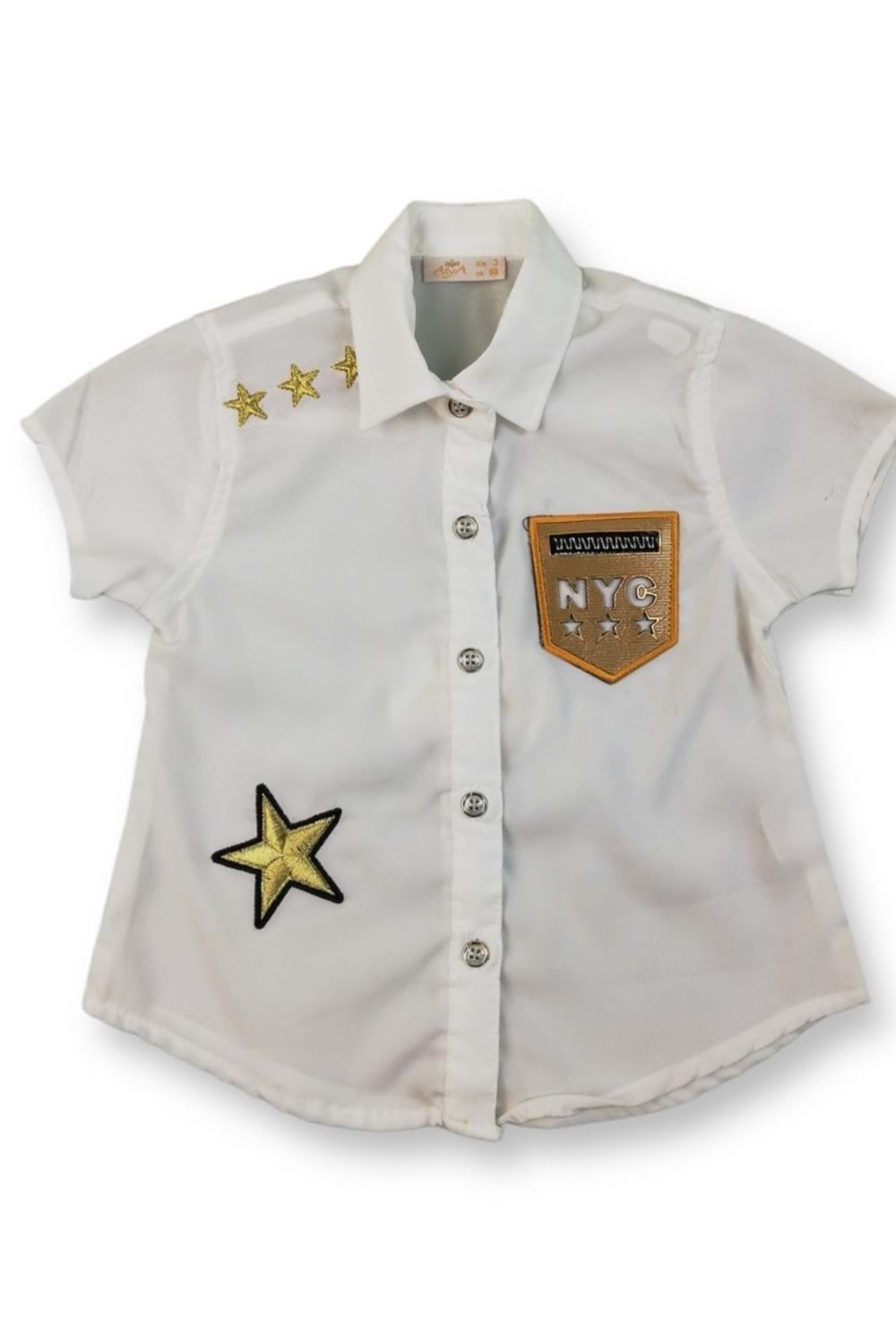 Yazlık Kısa Kol Keten Kız Gömlek M00678