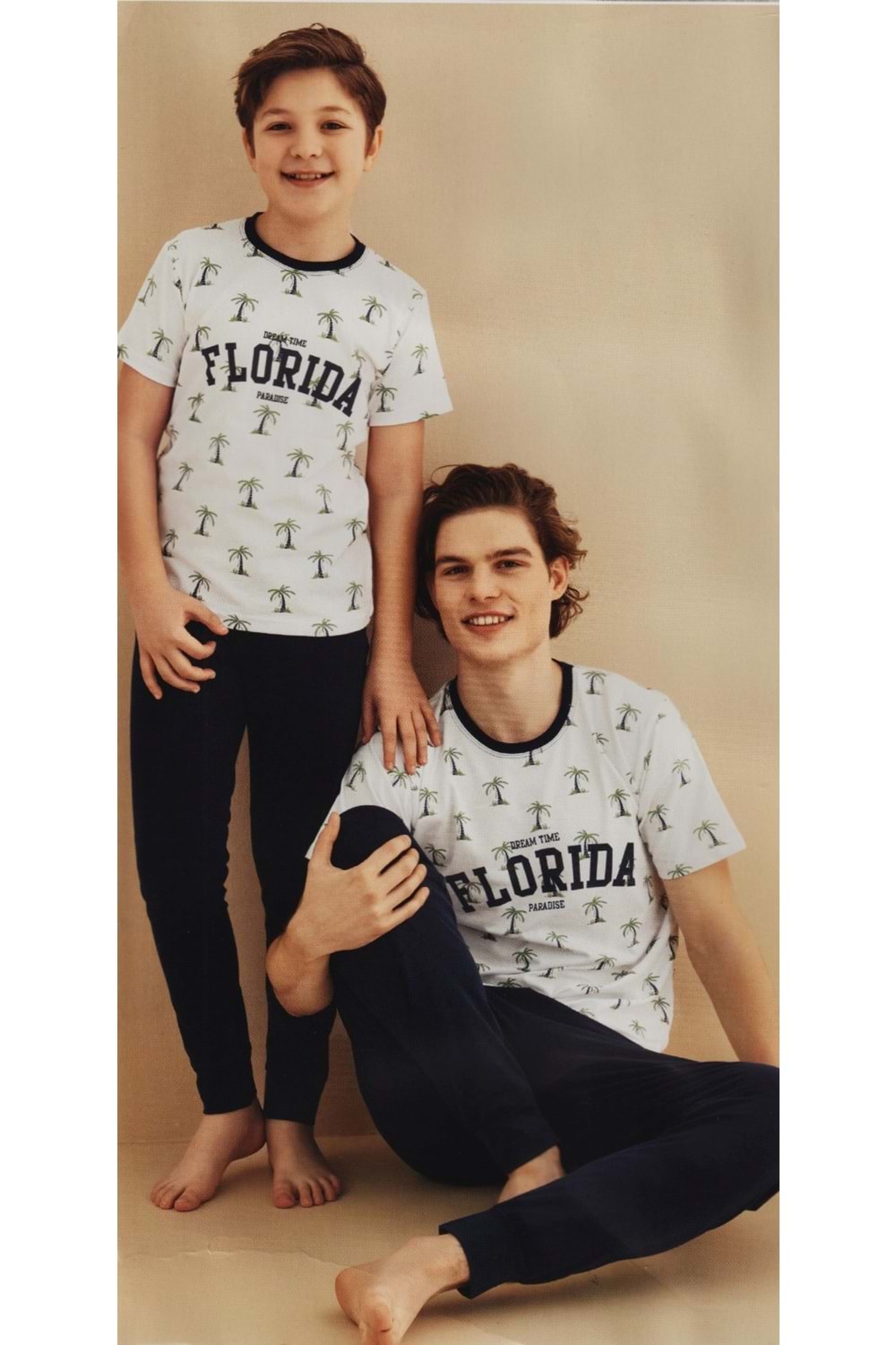 Erkek Çocuk Kısa Kol , Uzun Pantolonlu Penye Pijama Takım M00679