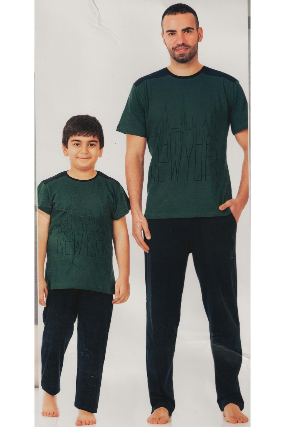 Erkek Çocuk Kısa Kol , Uzun Pantolonlu Penye Pijama Takım M00679