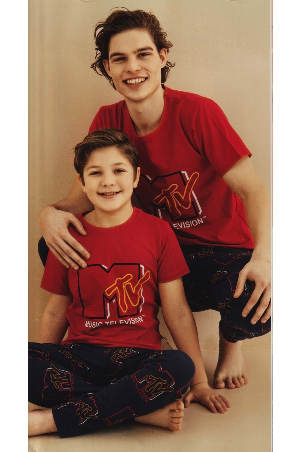 Erkek Çocuk Kısa Kol , Uzun Pantolonlu Penye Pijama Takım M00679