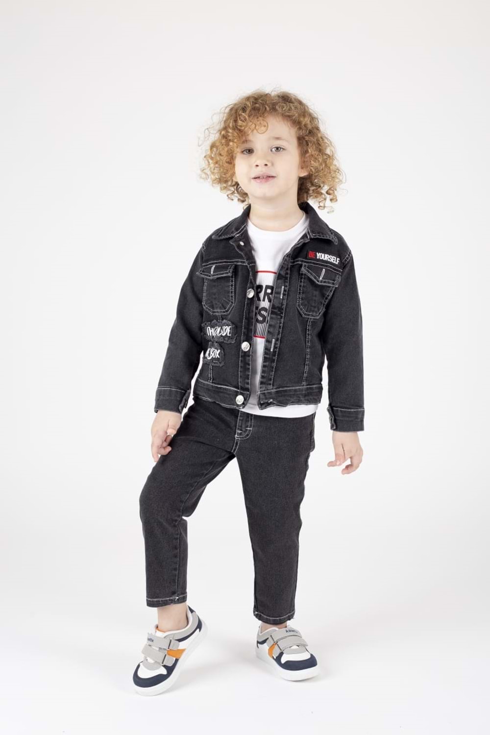 Kot Erkek Çocuk Ceket, Pantolon Ve Tişörtlü Takım M00694