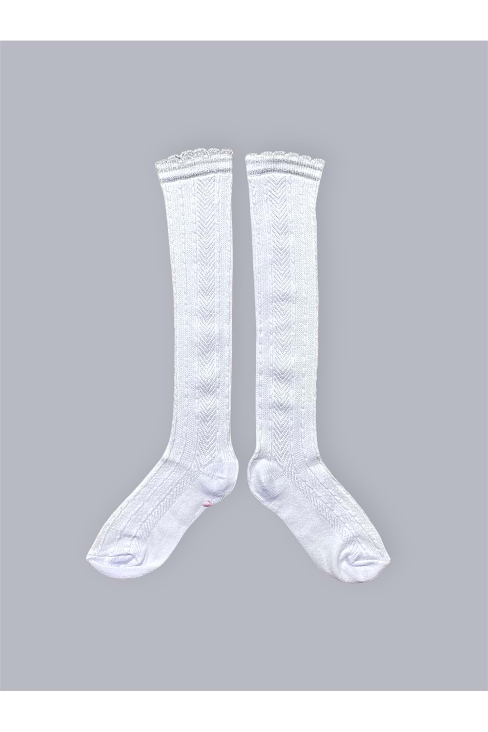 Kız Çocuk Desenli Diz Altı Çorap M00709