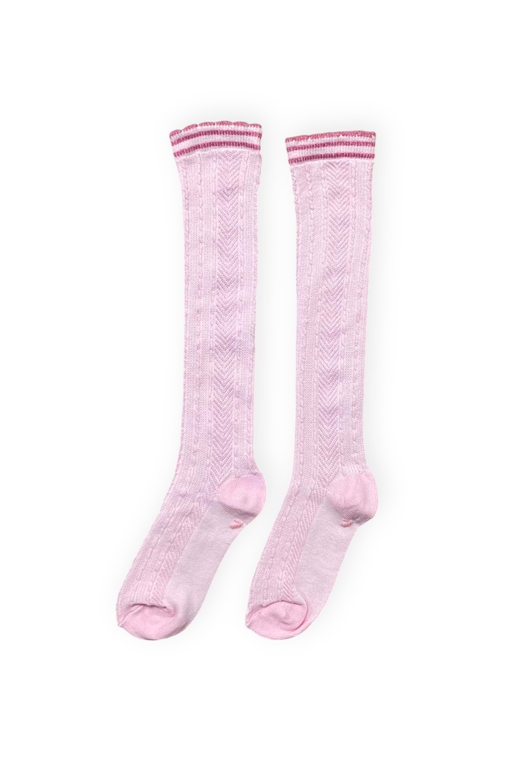 Kız Çocuk Desenli Diz Altı Çorap M00709