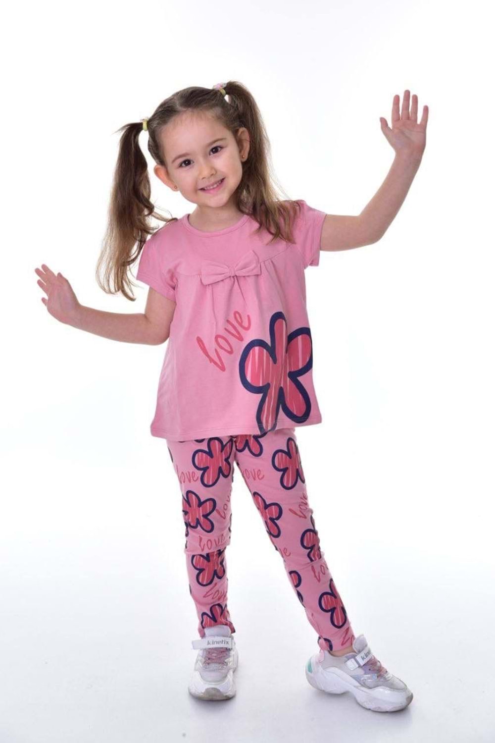 Kız Çocuk Uzun Taytlı Kısa Kol Badi Takım M00711