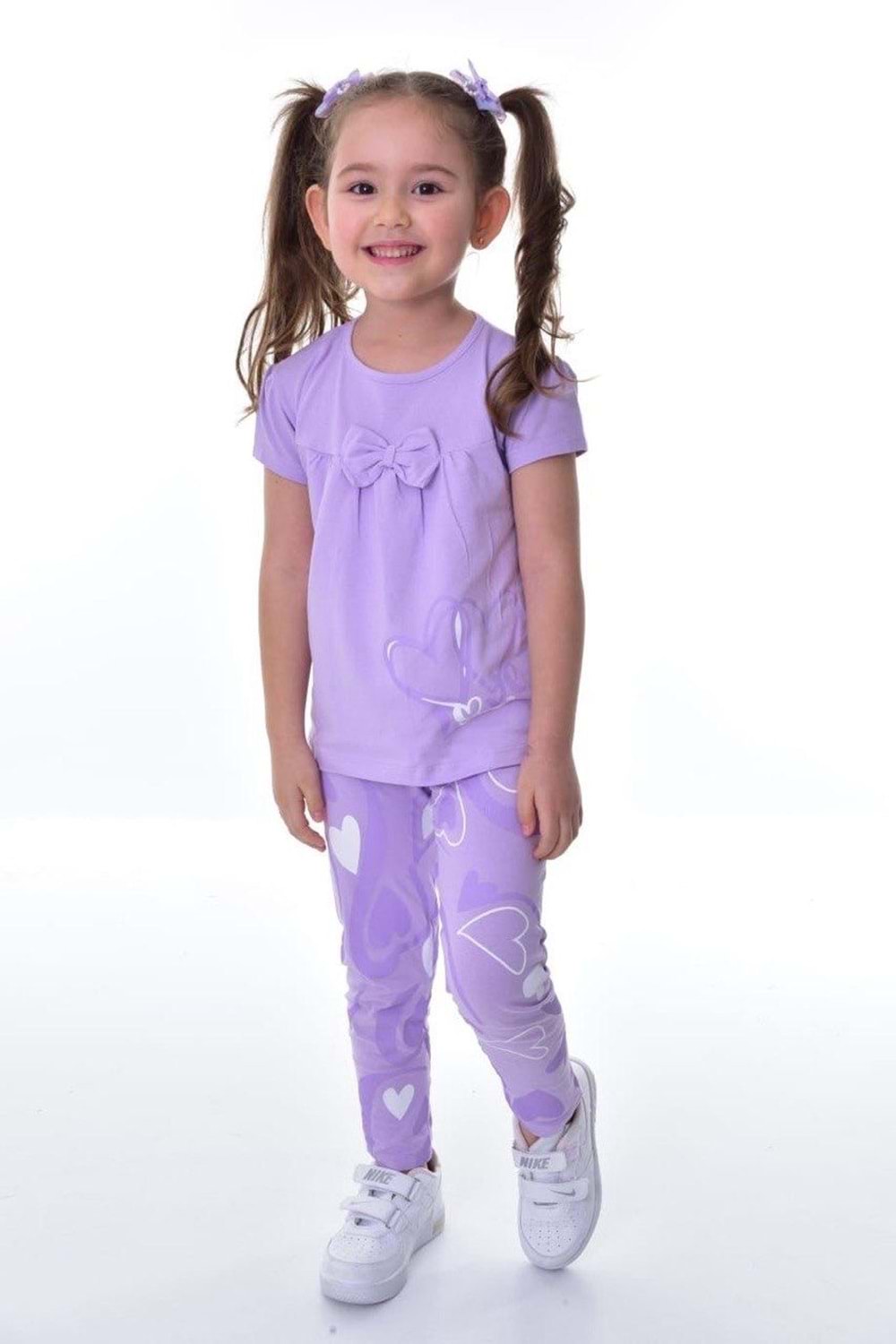 Kız Çocuk Uzun Taytlı Kısa Kol Badi Takım M00711