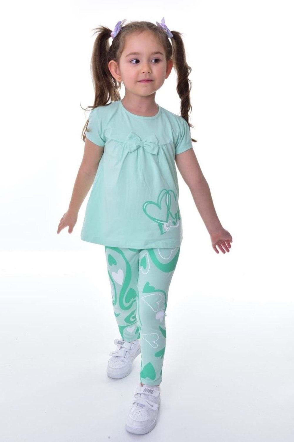 Kız Çocuk Uzun Taytlı Kısa Kol Badi Takım M00711