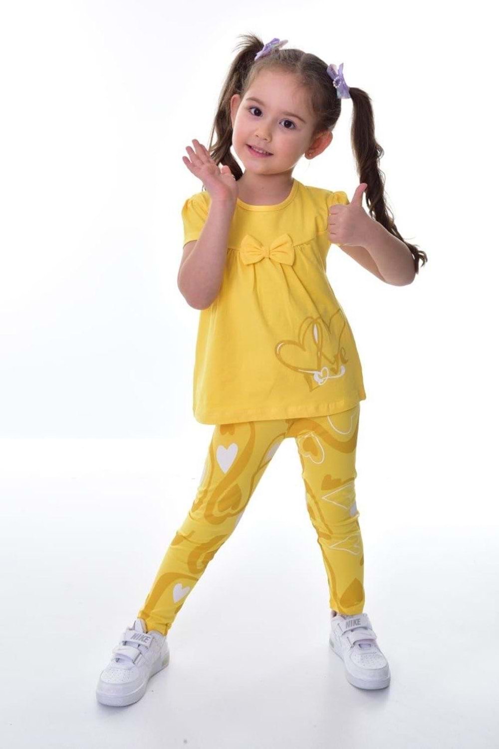 Kız Çocuk Uzun Taytlı Kısa Kol Badi Takım M00711