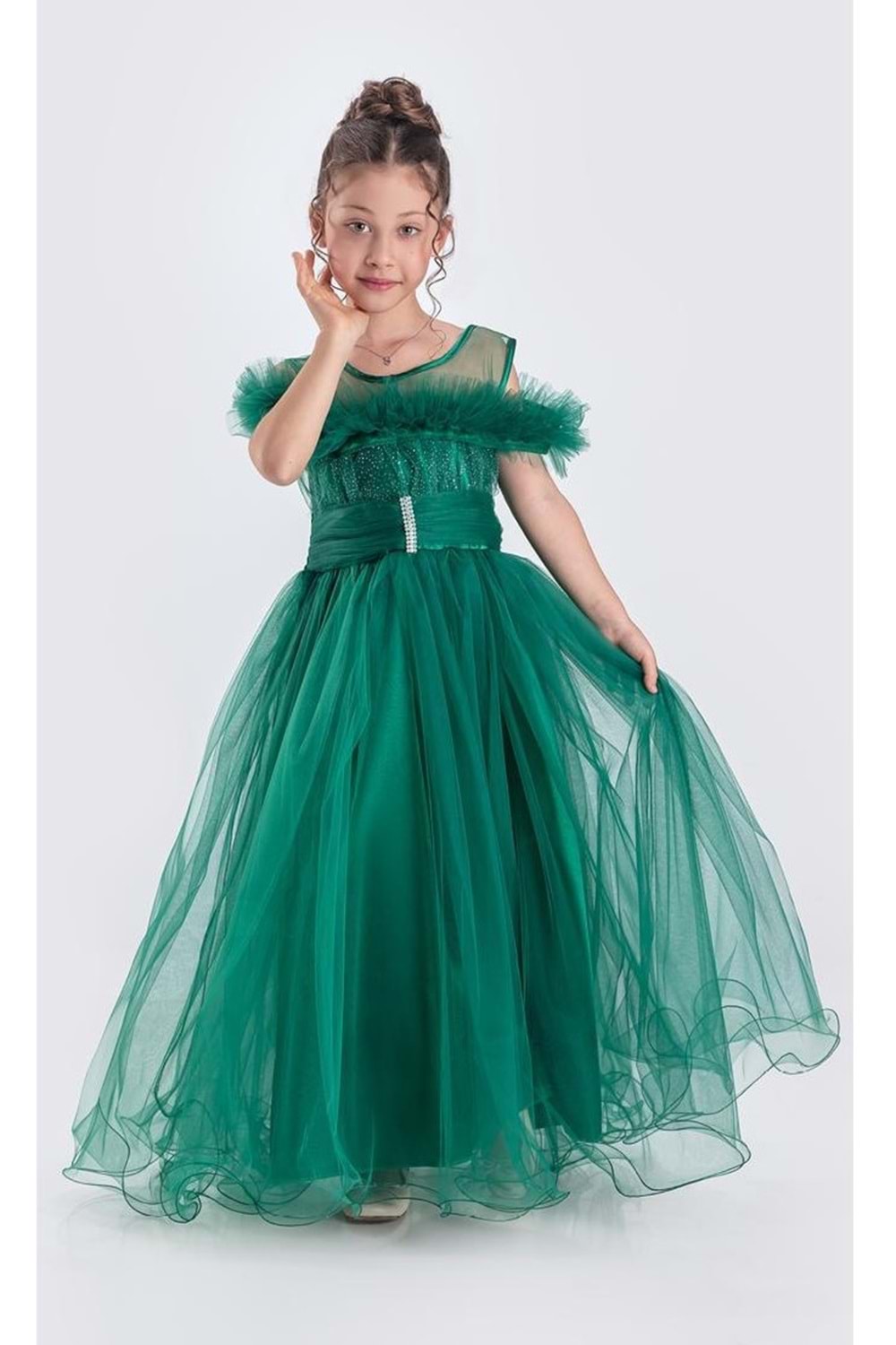 Uzun Etek Kız Çocuk Robası Şifon Abiye M00723