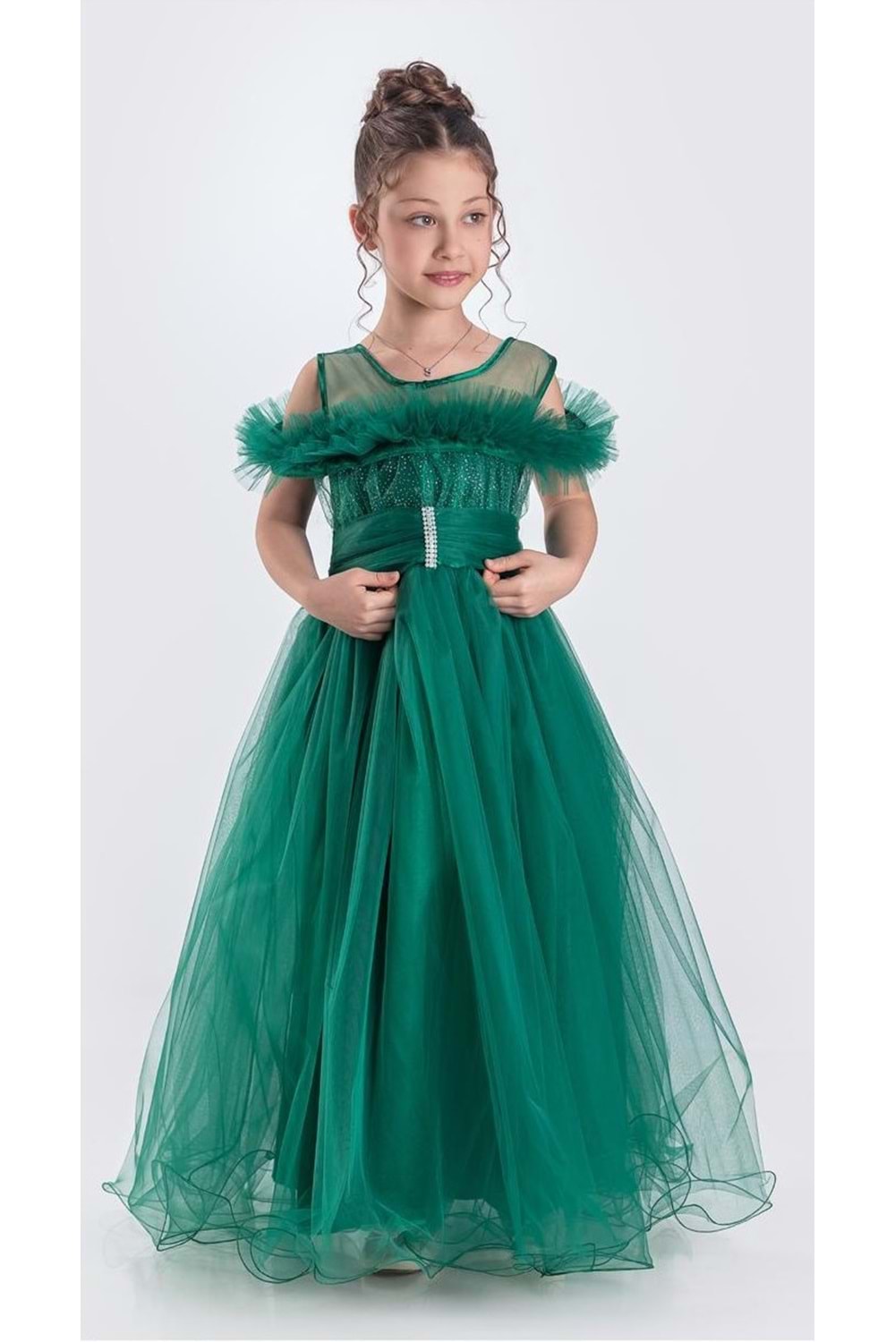 Uzun Etek Kız Çocuk Robası Şifon Abiye M00723