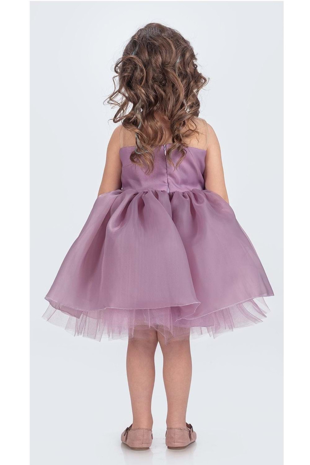 Karolin Robası Çiçekli Bilekli Aksesuarlı Kız Çocuk Abiye Elbise M00724