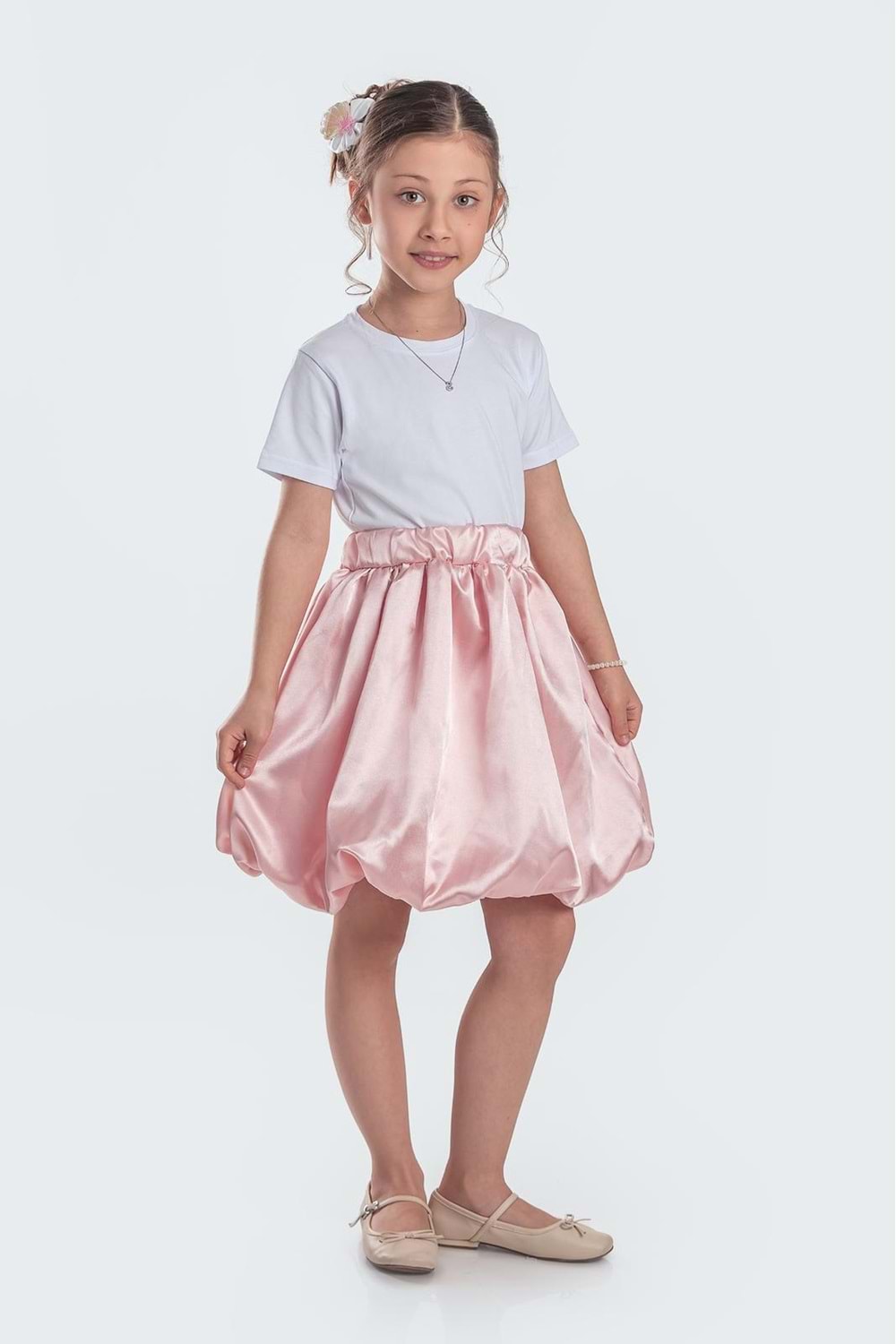 Saten Balon Kız Çocuk Etek M00729