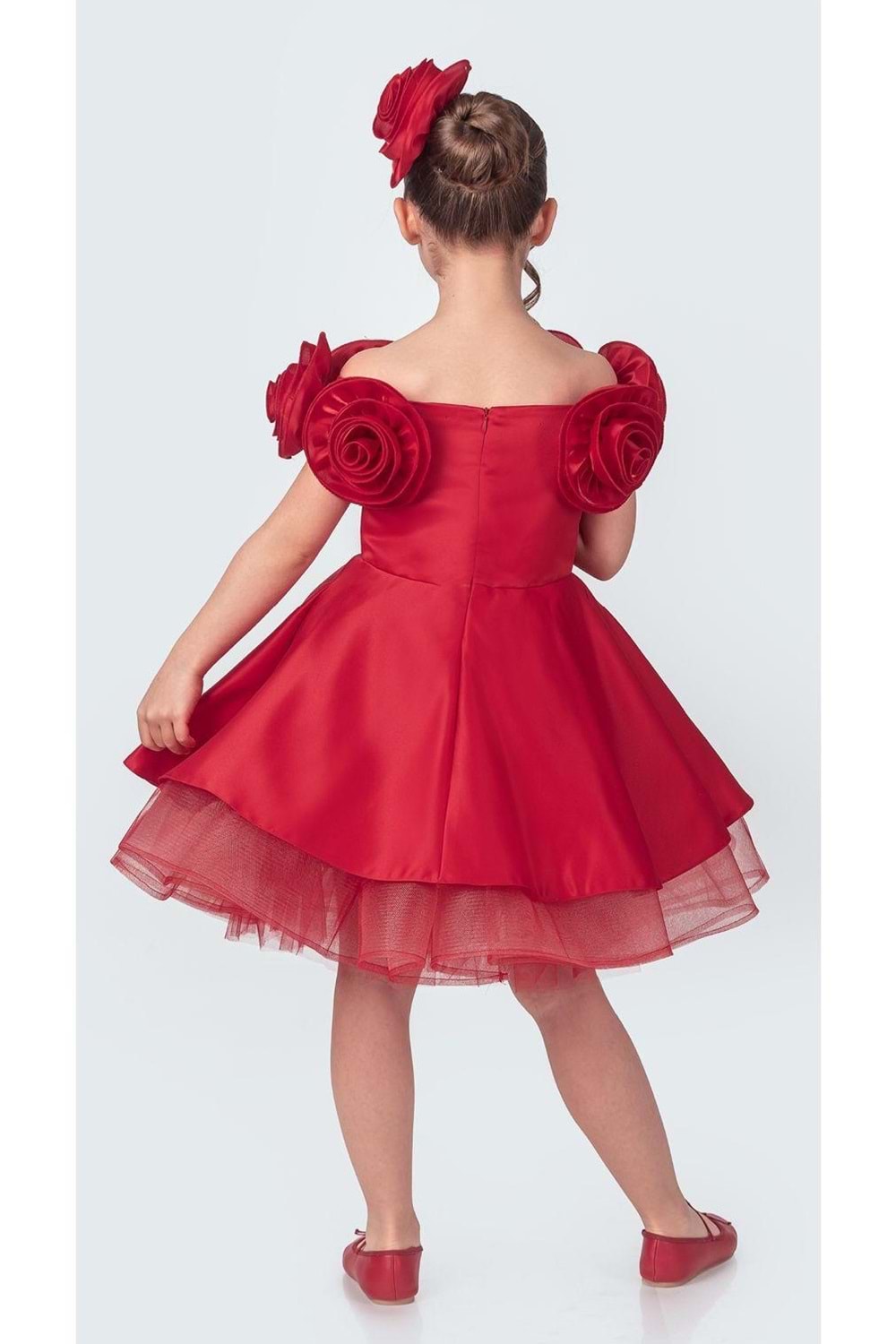 Fanari Krep Saten Gren Destekli Kız Abiye M00735