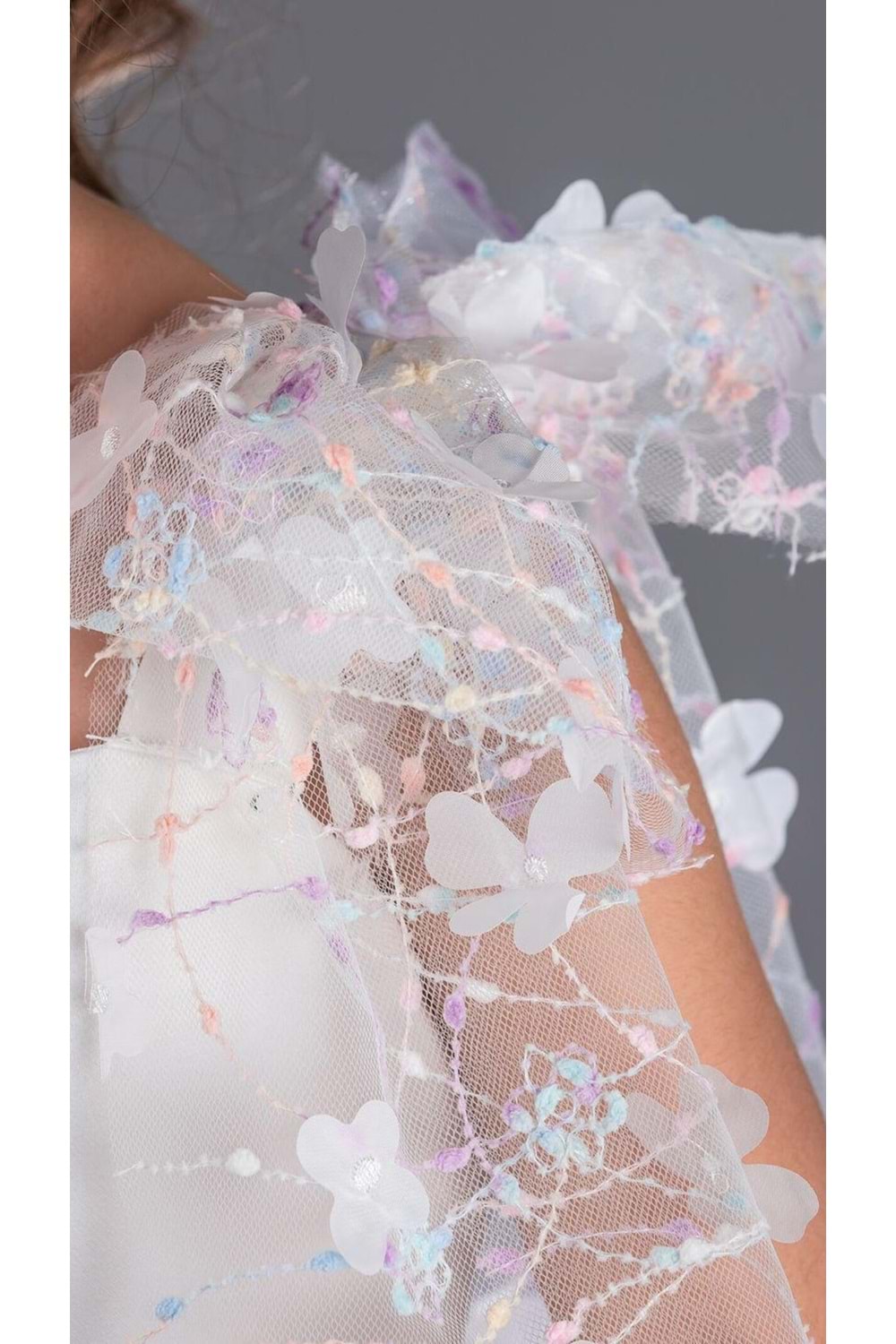 Çiçek Brode Desen İmeros Kız Abiye M00736