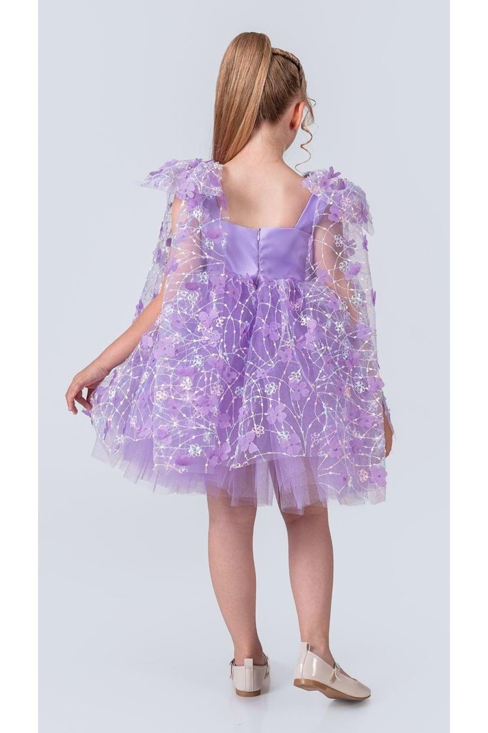 Çiçek Brode Desen İmeros Kız Abiye M00736