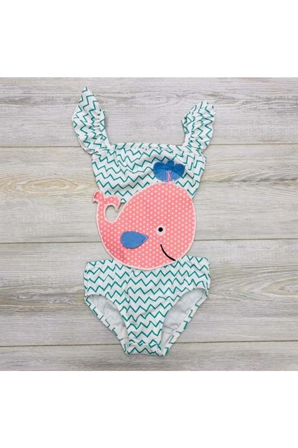 Kız Çocuk Nakış Detay Dalgıç Kumaş Mayo M00740