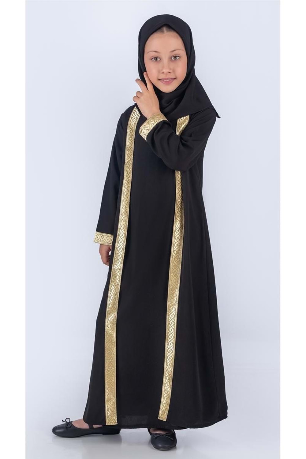 Medine İpek Kumaş Eşarplı Tesettür Namaz Elbise M00742