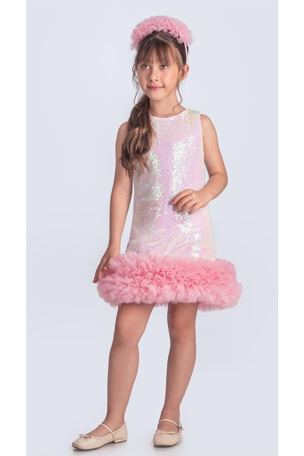 Pul Payet İfestos Taçlı Tütü Çocuk Özel Gün Abiye M00743