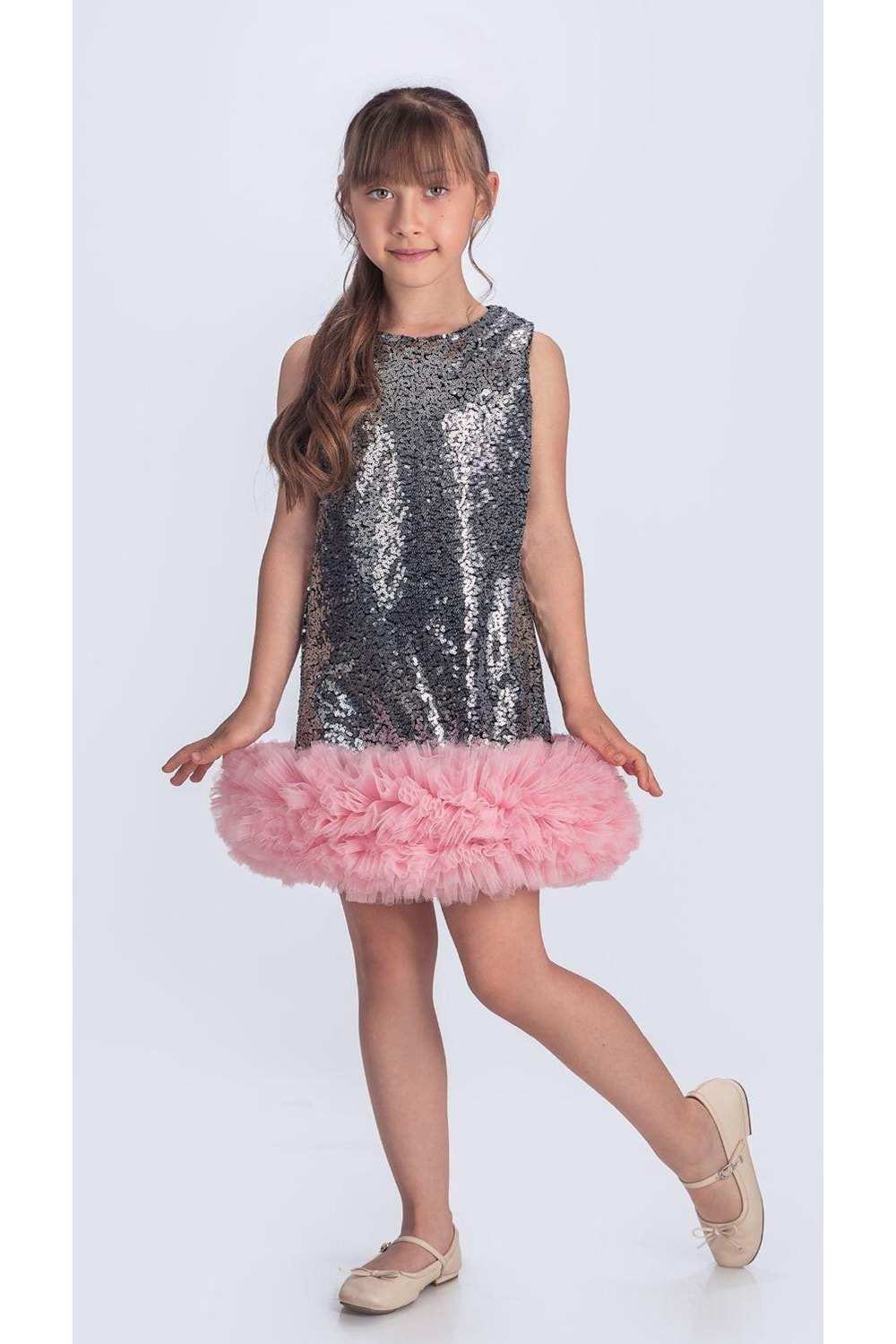 Pul Payet İfestos Taçlı Tütü Çocuk Özel Gün Abiye M00743