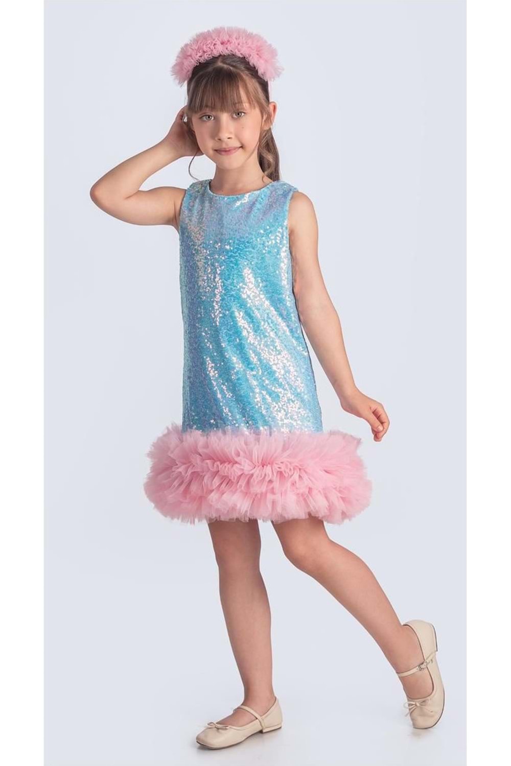 Pul Payet İfestos Taçlı Tütü Çocuk Özel Gün Abiye M00743