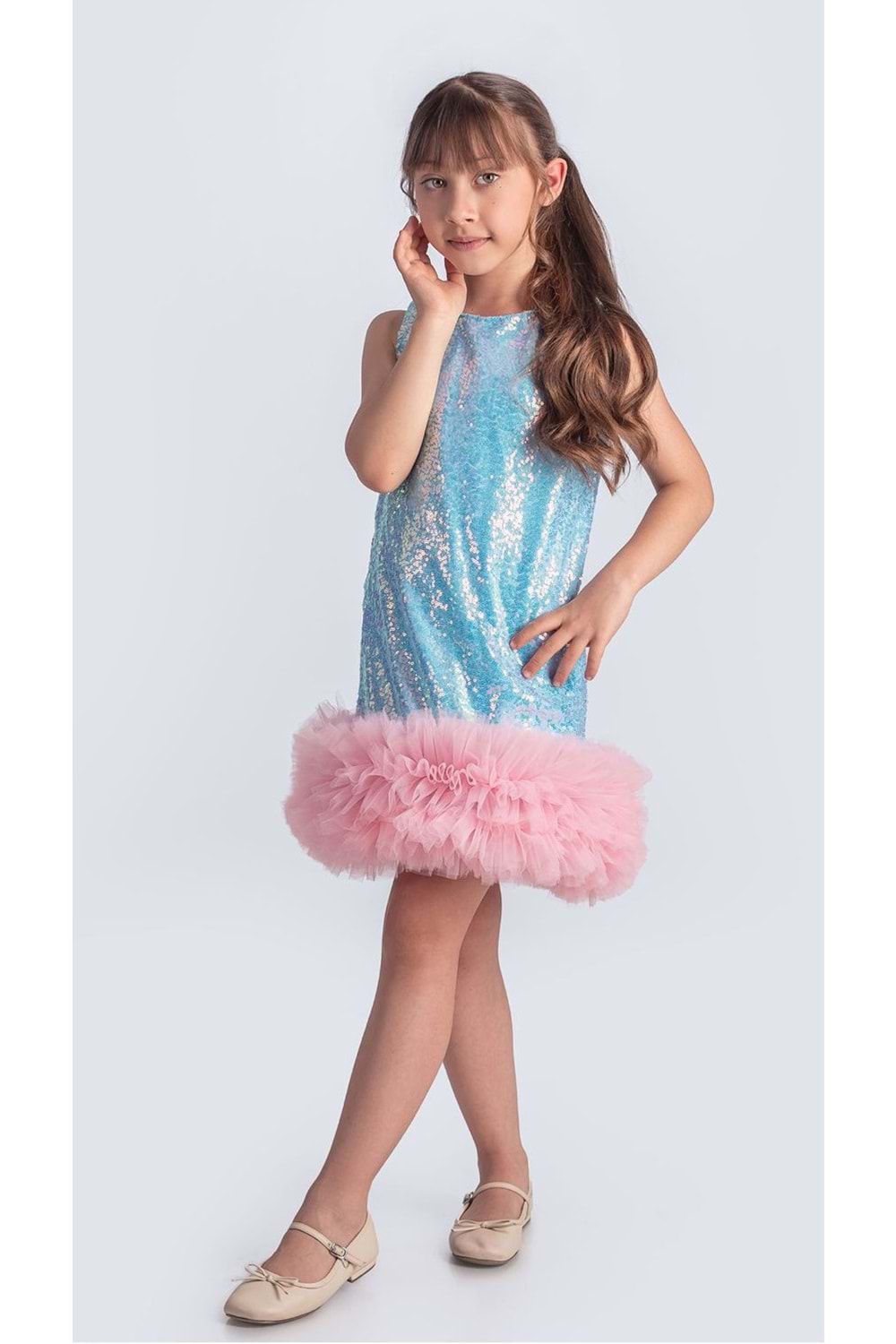 Pul Payet İfestos Taçlı Tütü Çocuk Özel Gün Abiye M00743