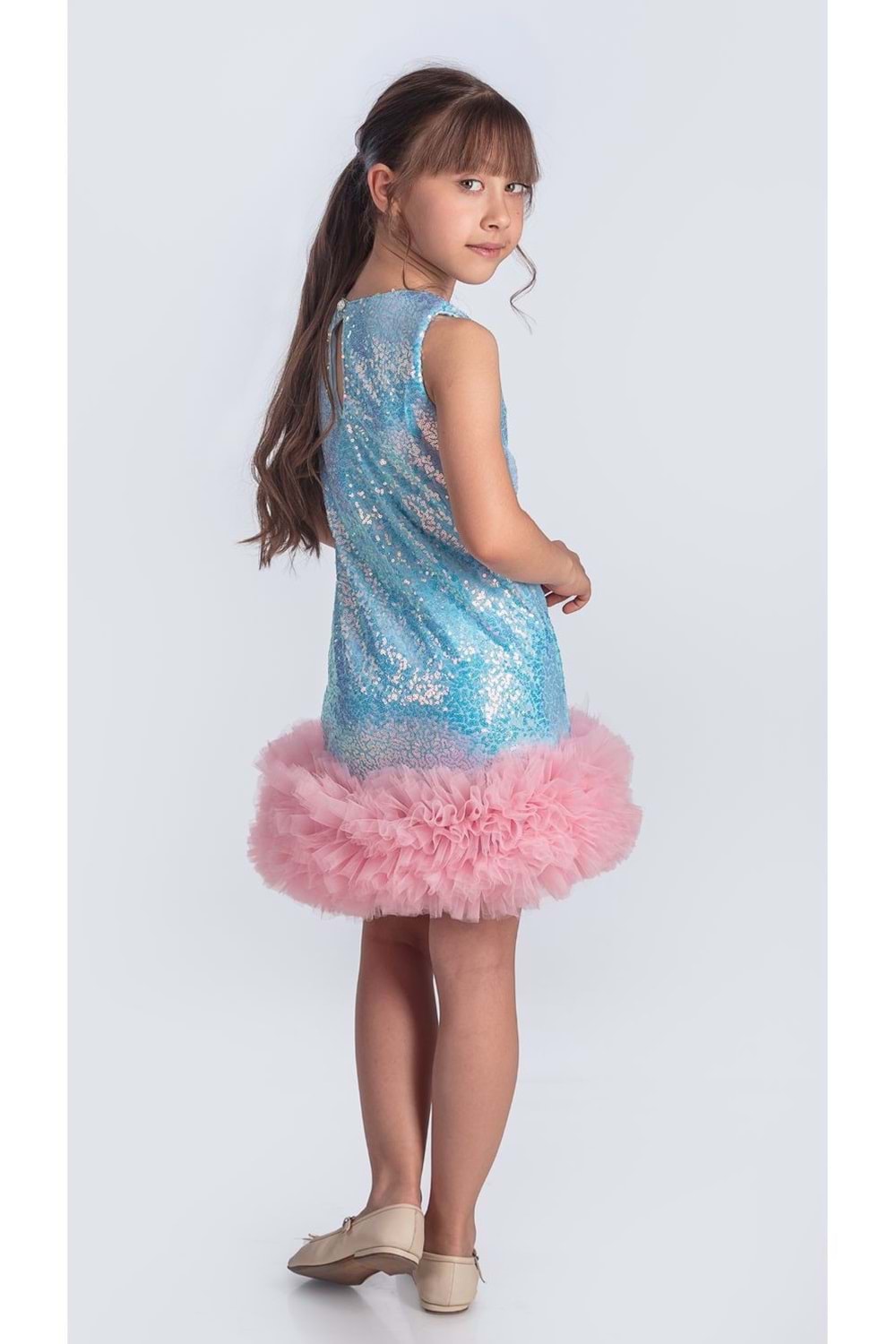 Pul Payet İfestos Taçlı Tütü Çocuk Özel Gün Abiye M00743